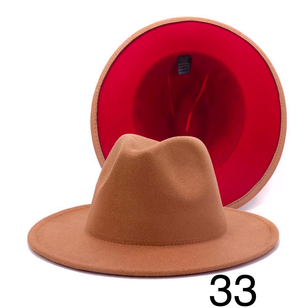 Fedora Wide Remove Trim Firm Brim Vegan Wool Hat - Picture 6 of 14